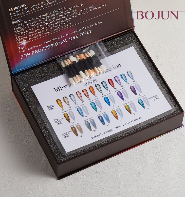 BOJUN-24 COLORS MIRROR CHROME PIGMENT